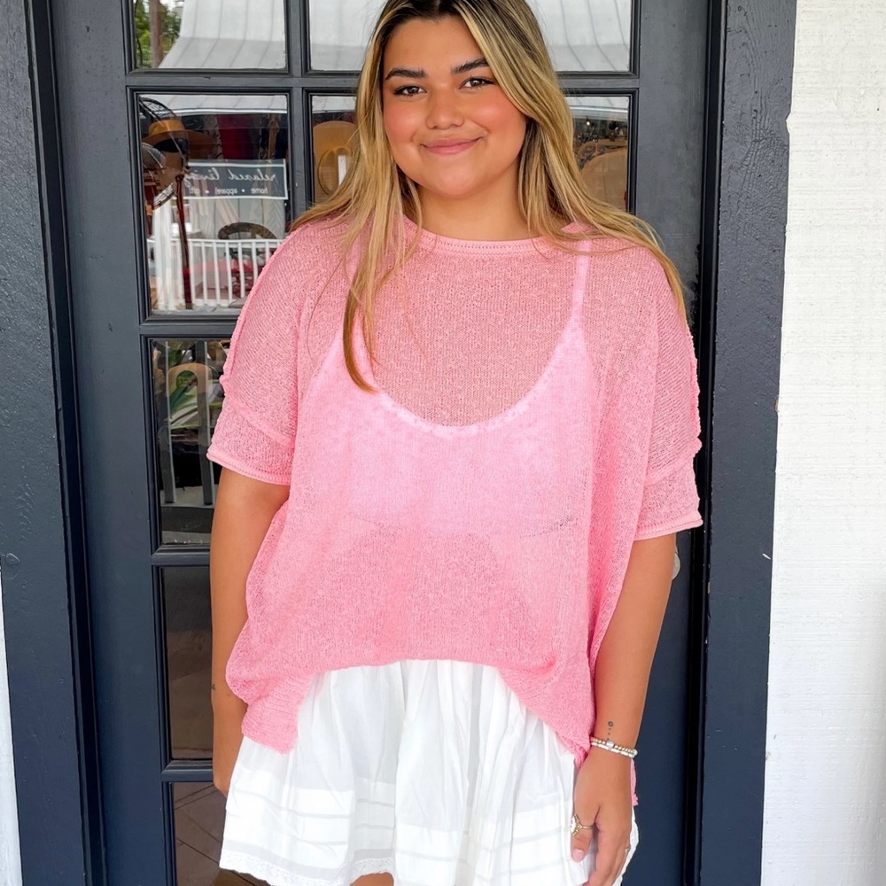 Pink Sheer Women's Top